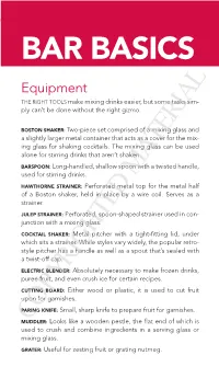 Bar Basics 1 Bar Basics