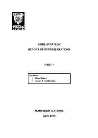Core Strategy Report of Representations Part 1