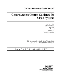General Access Control Guidance for Cloud Systems