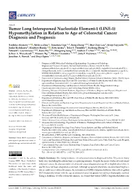 Hypomethylation in Relation to Age of Colorectal Cancer Diagnosis and Prognosis