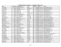 2015 Legislative Session Directory