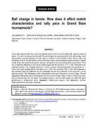 Ball Change in Tennis: How Does It Affect Match Characteristics and Rally Pace in Grand Slam Tournaments?