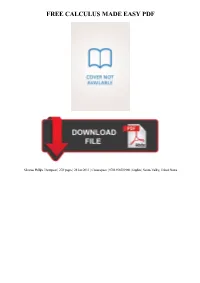 Calculus Made Easy Free Encyclopedia