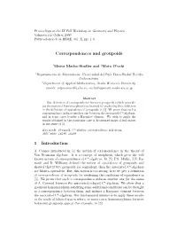 Correspondences and Groupoids 1 Introduction