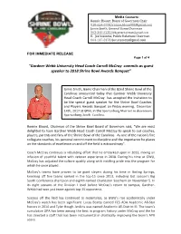 Gardner Webb University Head Coach Carroll Mccray Commits As Guest Speaker to 2018 Shrine Bowl Awards Banquet"
