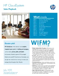 HP Cloudsystem Sales Playbook
