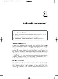 Mathematics Or Numeracy?