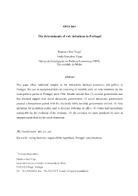 The Determinants of Vote Intentions in Portugal