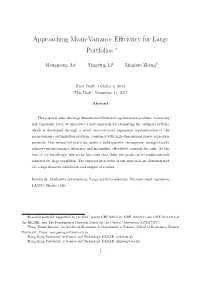 Approaching Mean-Variance Efficiency for Large Portfolios