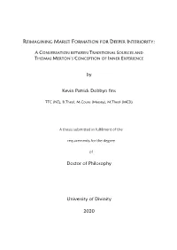By Kevin Patrick Dobbyn Fms Doctor of Philosophy University of Divinity