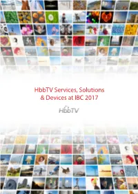 Hbbtv Services, Solutions & Devices at IBC 2017