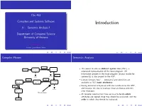 Introduction 9 : Semantic Analysis I