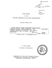 Massachusetts Inst. of Thch.) 666 P HC A9NATIF A0L AEOA, CSCD 03F Unclas