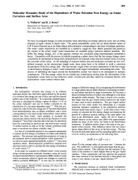 Molecular Dynamics Study of the Dependence of Water Solvation Free Energy on Solute Curvature and Surface Area