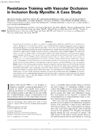 Resistance Training with Vascular Occlusion in Inclusion Body Myositis: a Case Study