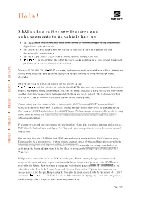 SEAT Adds a Raft of New Features and Enhancements to Its Vehicle Line-Up