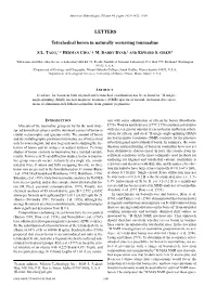 Tetrahedral Boron in Naturally Occurring Tourmaline LETTERS