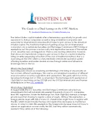 The Guide to a Dual Listing on the OTC Markets