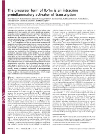 The Precursor Form of IL-1 Is an Intracrine Proinflammatory Activator