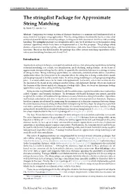 The Stringdist Package for Approximate String Matching by Mark P.J