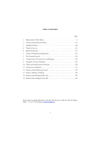 1 INDEX to REPORTS Page 1. Representative Church Body