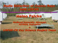 Radio Detection of Cosmic Rays with LOFAR