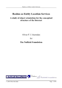 Realms As Entity Location Services