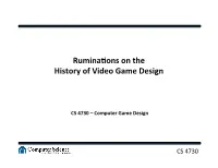 Rumina Ons on the History of Video Game Design