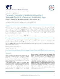 The Indirect Implication of SARS-Cov-2 Resulting in Kayexalate Toxicity in a Patient with Acute Kidney Injury