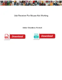 Usb Receiver for Mouse Not Working
