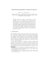 Block-Sorted Quantified Conjunctive Queries