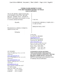 Case 3:15-Cv-03609-M Document 1 Filed 11/09/15 Page 1 of 40 Pageid 1