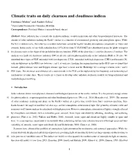 Climatic Traits on Daily Clearness and Cloudiness Indices