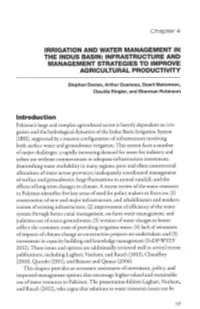 Irrigation and Water Management in the Indus Basin: Infrastructure and Management Strategies to Improve Agricultural Productivity