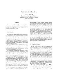 Much Ado About Functions