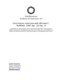 Oral History Interview with Michael C. Mcmillen, 1997 Apr. 15-Dec. 8