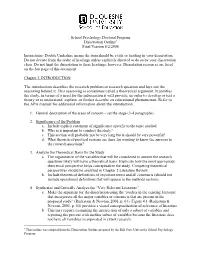 School Psychology Doctoral Program Dissertation Outline1 Final Version 6/2/2006