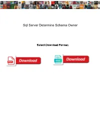Sql Server Determine Schema Owner
