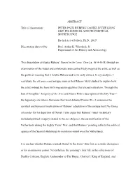ABSTRACT Title of Dissertation: PETER PAUL