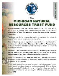 Michigan Natural Resources Trust Fund (MNRTF) Grants for 5 Active Or Completed Projects