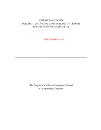 SCCL Tranche VI Scheme Document Cement Sub Sector Dated