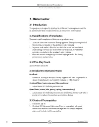 SDI Divemaster Course Checklist