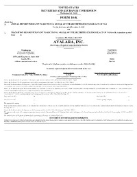 AVALARA, INC. (Exact Name of Registrant As Specified in Its Charter)