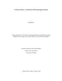 Lesbians and Space: an Interpretive Phenomenological Analysis Dayna