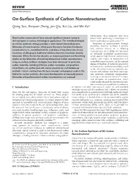 On&#X02010;Surface Synthesis of Carbon Nanostructures