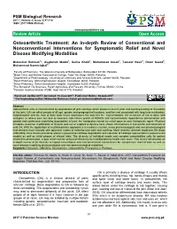 Osteoarthritis Treatment: an In-Depth Review of Conventional and Nonconventional Interventions for Symptomatic Relief and Novel Disease Modifying Modalities