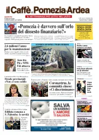 Pomezia È Davvero Sull’Orlo SENZA CASTA