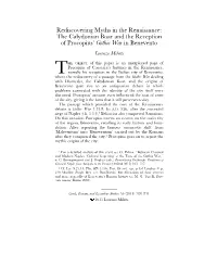 Rediscovering Myths in the Renaissance: the Calydonian Boar and the Reception of Procopius’ Gothic War in Benevento Lorenzo Miletti