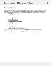 Spread for ASP.NET Developer's Guide