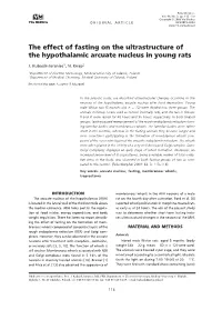 The Effect of Fasting on the Ultrastructure of the Hypothalamic Arcuate Nucleus in Young Rats